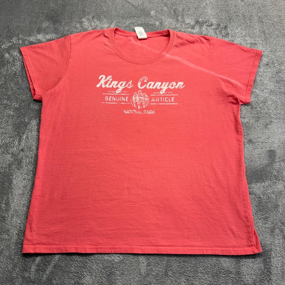 Gildan Kings Canyon National Park T-Shirt Womens 2XL‎ Pink Good Graphic Tee